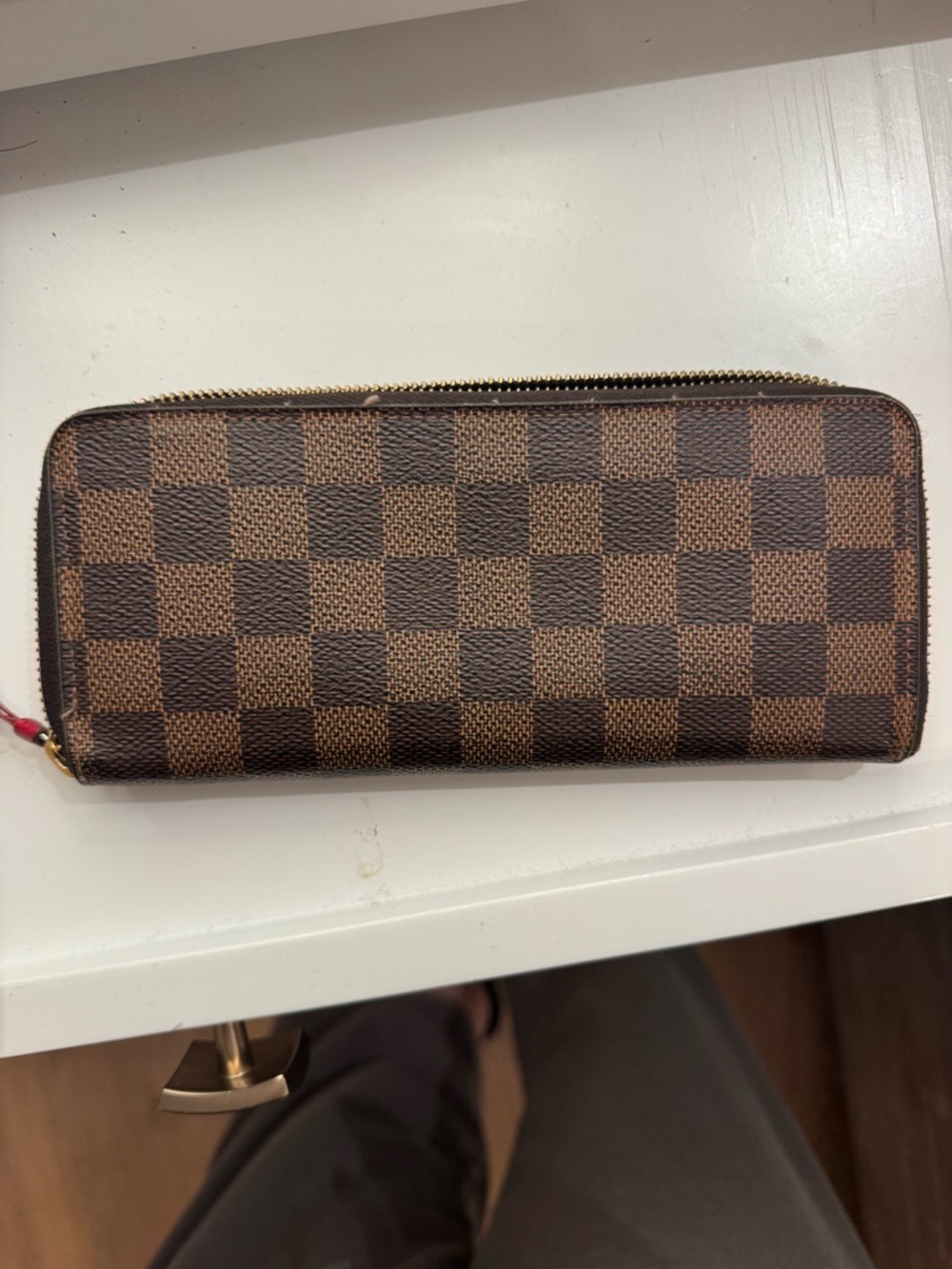 Louis Vuitton Damier Ebene Brown Zip Around Wallet